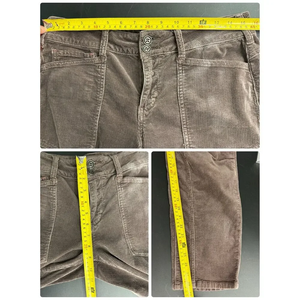 Pilcro Anthropologie The Wanderer Corduroy Cargo Pants Brown Womens Size 29